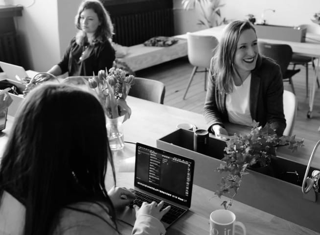 Three women at the office